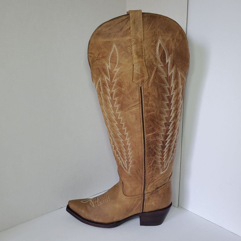 New Rock'em Tall Cowboy Boots Over The Knee BEAUTIFUL! Womens Size 10 Wide Calf
